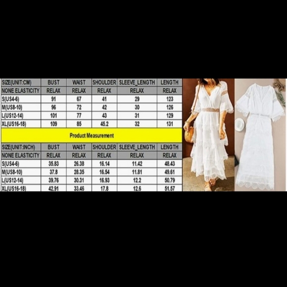 BLENCOT White Boho Maxi Dress NWT Wedding Guest, Summer, Beach S - Picture 6 of 8
